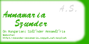 annamaria szunder business card